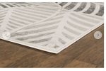 Area Rug Contemporary Modern Silver Grey Leaf Botanical Design Hand-Carved Soft Living Room- 3'8" x 5'6" - Image 2