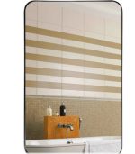 Wall-Mounted Mirror Black Rectangle Metal Frame 32×20 - Image 2