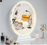 Lighted Vanity Mirror Hollywood Makeup Design In White