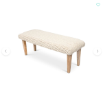 Bench 47" Handwoven White Braided