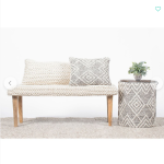 Bench 47" Handwoven White Braided - Image 3