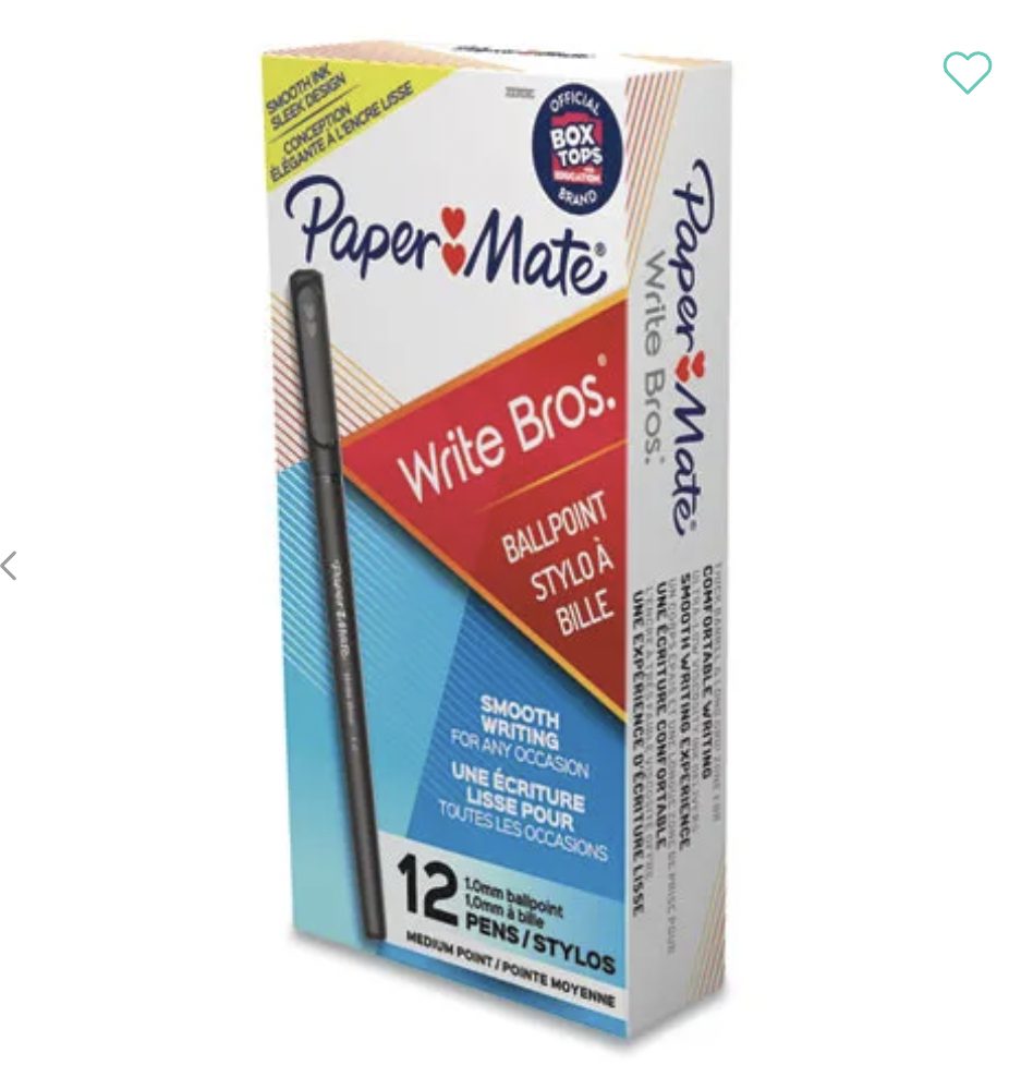Screen Shot 2022-08-02 at 5.05.40 PM Ballpoint Pens Medium Point 1mm - Paper Mate Write Bros Black Ink 12pk - Image 1