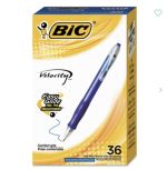 Ballpoint Pens Medium Point 1mm - Bic Velocity Easy Glide Retractable Blue Ink 36pk