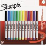 Permanent Markers Ultra Fine Tip Assorted Ink - Sharpie 12pk