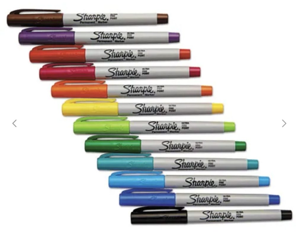Permanent Markers Ultra Fine Tip Assorted Ink - Sharpie 12pk - Image 2