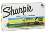 Highlighters Liquid Pen Style - Sharpie Chisel Tip Fluorescent Green Ink 12pk