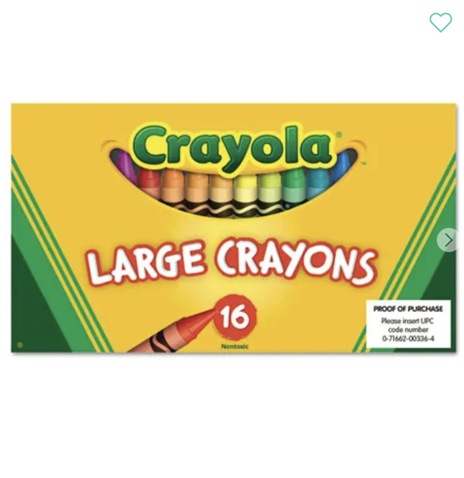 Screen Shot 2022-08-06 at 12.40.59 PM Large Crayons - Crayola 16 Count 2pk - Image 1