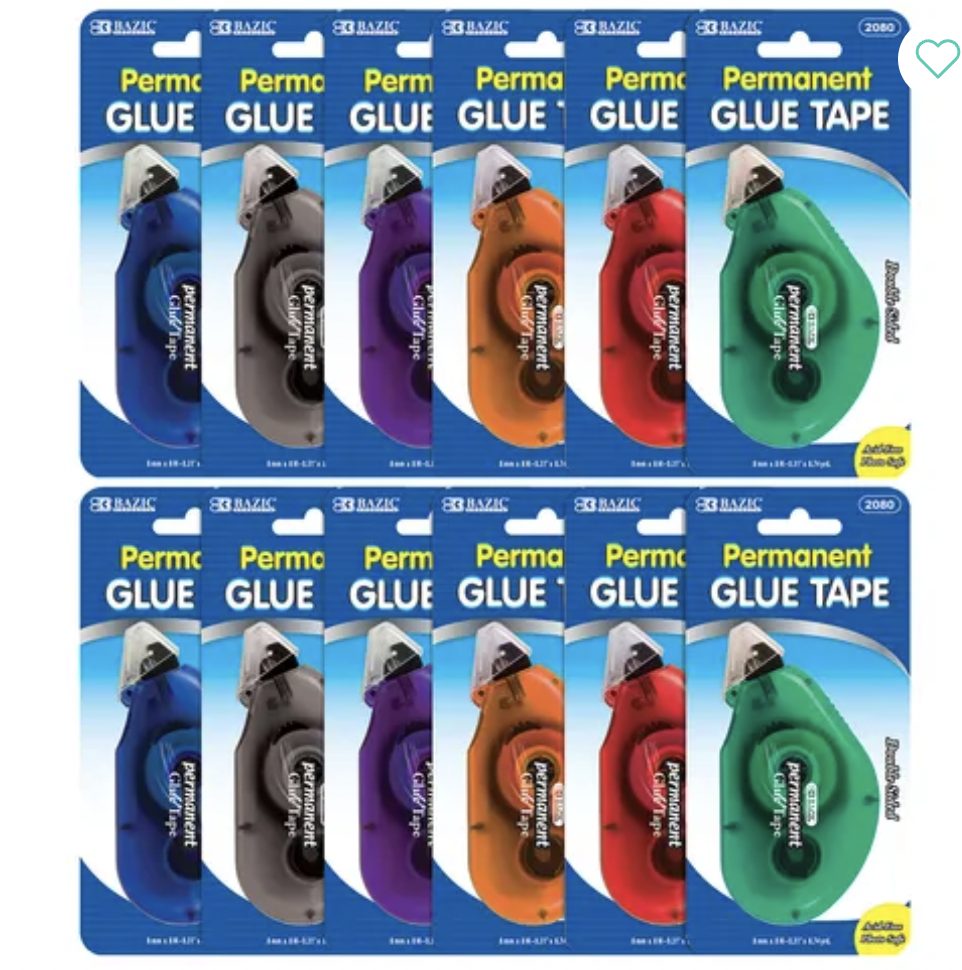 Screen Shot 2022-08-10 at 10.47.22 AM Permanent Glue Tape - Bazic Products 12pk - Image 1