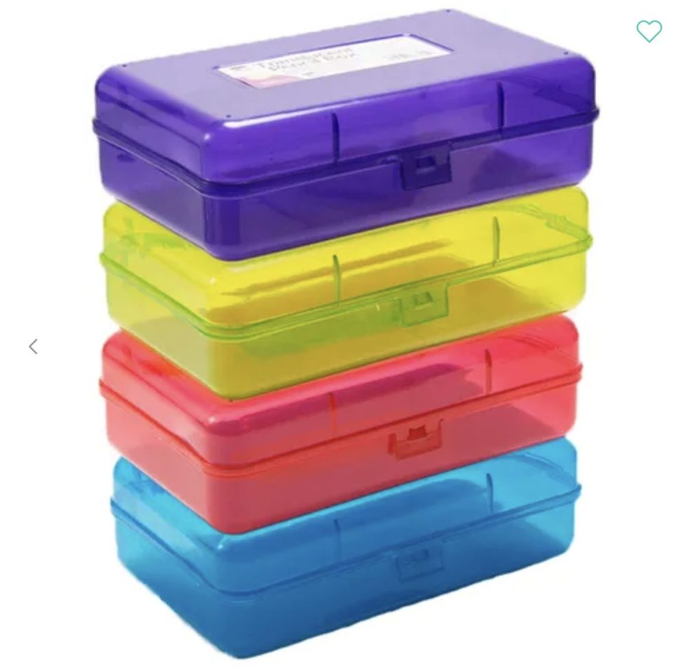 Pencil Box Assorted Colors Translucent-4pk - Image 3