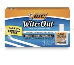 White-Out Quick Dry Correction Fluid - BIC Wite-Out 3pk