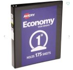 Binder 3 Ring 1" Capacity 8.5 X 11 Economy View Binder With Round Rings - Avery White - Image 8