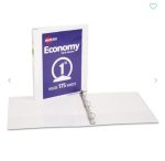 Binder 3 Ring 1" Capacity 8.5 X 11 Economy View Binder With Round Rings - Avery White - Image 2
