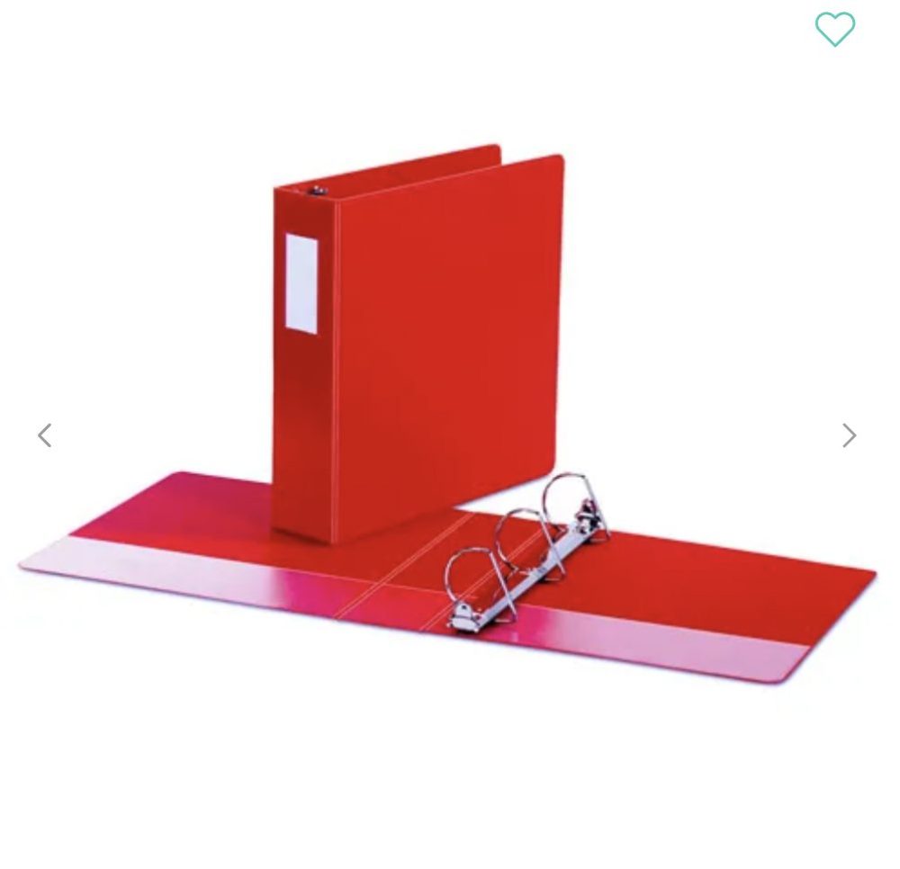 Binder 3 Ring 2" Capacity 8.5 X 11 Deluxe Non-view D-ring With Label Holder - Universal Reds - Image 3