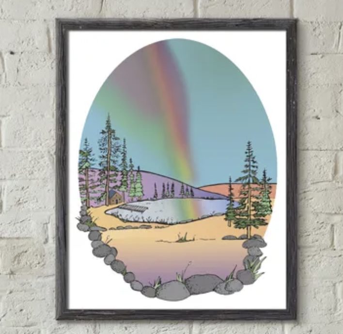 Screen Shot 2022-08-16 at 1.06.50 PM Art Print "Rainbow Cabin" - Image 1