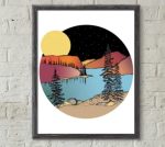 Art Print "Full Moon Over the Mountains"