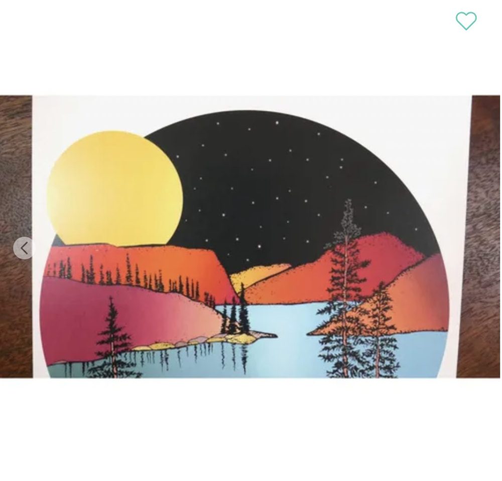 Art Print "Full Moon Over the Mountains" - Image 2