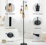 Floor Lamp Retro Steady 3-Head Hanging Amber Glass Shade - Image 10