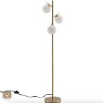 Floor Lamp Triple Globe Bulb Bases with Foot Switch
