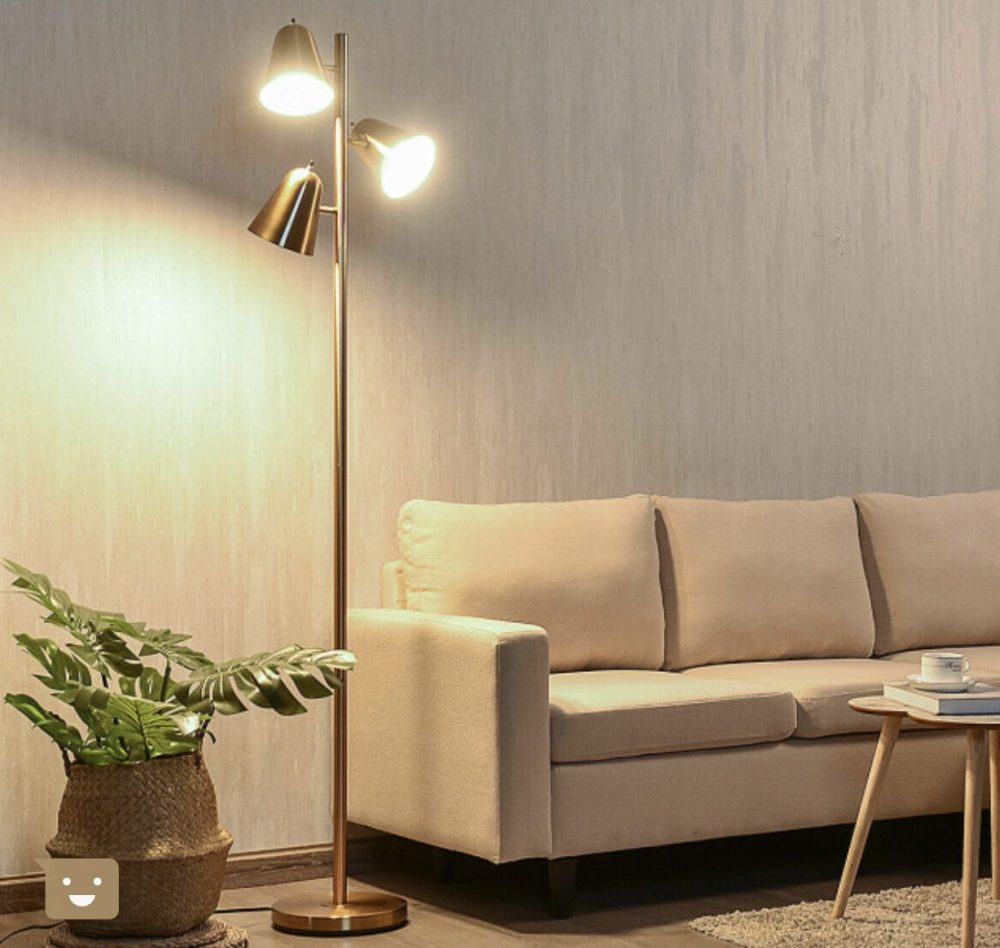 Floor Lamp 64 Inch 3-Light LED Reading Light for Living Room Bedroom In Gold - Image 7
