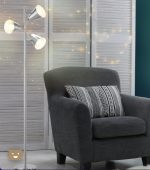Floor Lamp 64 Inch 3-Light LED Reading Light for Living Room Bedroom In Silver - Image 3