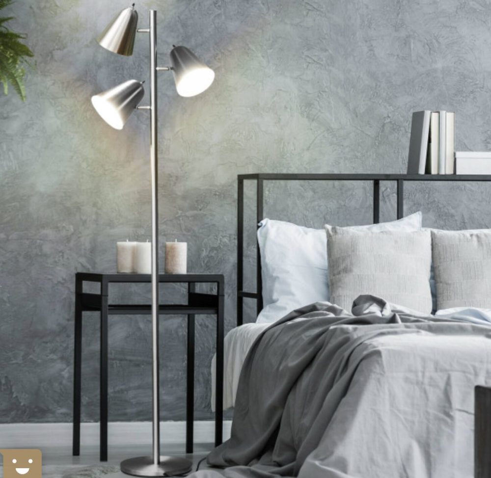 Floor Lamp 64 Inch 3-Light LED Reading Light for Living Room Bedroom In Silver - Image 7