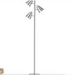 Floor Lamp 64 Inch 3-Light LED Reading Light for Living Room Bedroom In Silver