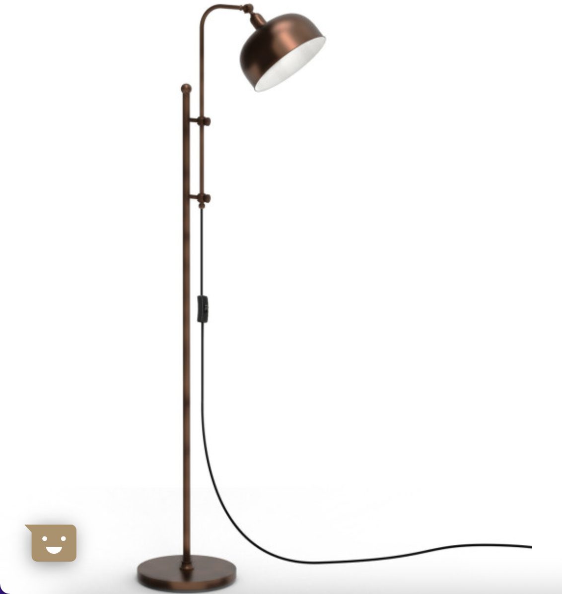 Screen Shot 2022-08-17 at 9.07.42 PM Standing Pole Lamp with Adjustable Lamp Head Industrial Floor Metal - Image 1