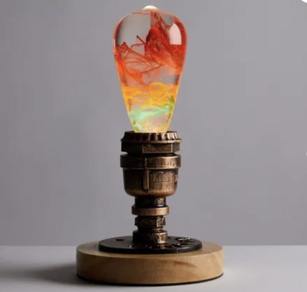 Table Lamp LED Nebula EP LIGHT Resin Bulb With Vintage Base - Image 1