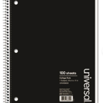 Spiral Notebooks College Rules 8.5 X 11- Universal Wirebound 100 Sheet Count 2pk