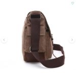 Canvas Crossbody Messenger Bag With Dual Front Pockets In Black - Image 2