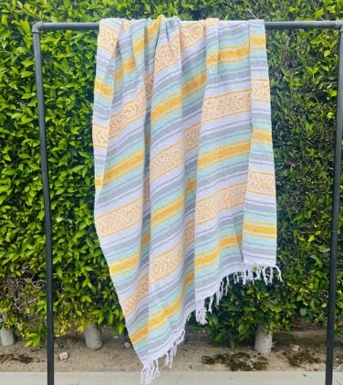 Screenshot 2022-08-21 11.14.13 AM Throw Blanket Mexican Serape Dawn Patrol Design - Image 1