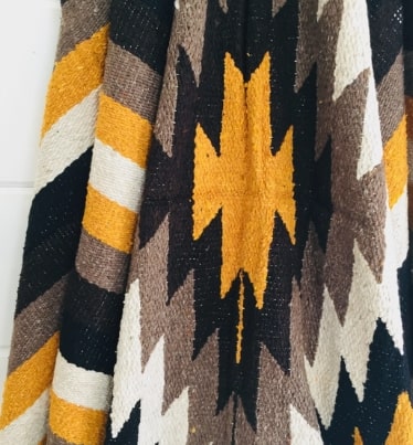 Screenshot 2022-08-21 12.34.55 PM Throw Blanket Mexican Serape Bronzed Bungalow Design - Image 1