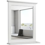Multipurpose Vanity Mirror With Shelf In White
