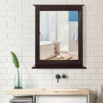 Multipurpose Vanity Mirror With Shelf In Coffee
