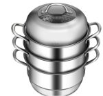 3 Tier Steamer Stainless Steel Cookware - Image 3