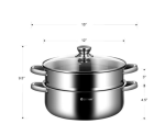 2 Tier Boiler 9.5QT Stainless Steel Steamer - Image 2