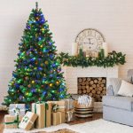 7.5 Feet Pre-Lit Christmas Tree With 550 Multicolor Lights for Festival - Image 2