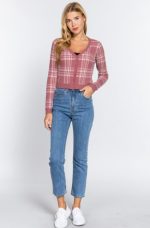 Cardigan Sweater Fitted V-Neck Button Down In Mauve