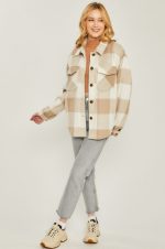 Flannel Jacket Woven Yarn In Khaki - Image 2