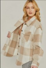 Flannel Jacket Woven Yarn In Khaki - Image 5