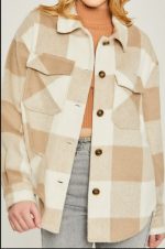 Flannel Jacket Woven Yarn In Khaki - Image 6