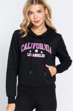 Hoodie Sweater Los Angeles California Design In Black