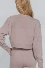 Basic Sweatshirt Crew Neck In Pale Mauve - Image 3