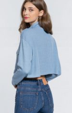 Crop Jacket Snap Button In Blue Moon - Image 4