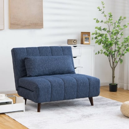 Screenshot 2022-08-31 11.08.07 PM Sofa Chair 3-Position Convertible Bed With Back Pillow In Blue - Image 1