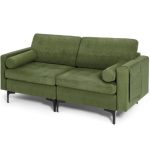 Sectional Sofa Modular 2-Seater Army Green Suede - Image 2