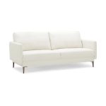 Sofa Couch Fabric Loveseat With Metal Legs In White - Image 2