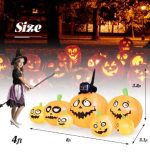 Halloween Inflatable Yard Decoration 8ft Pumpkins & Cat With LED Lights - Image 3