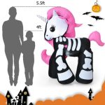 Halloween Inflatable Yard Decoration 5.5ft Skeleton Unicorn With LED Lights - Image 3