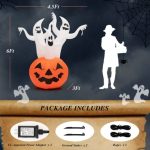 Halloween Inflatable Yard Decoration 6ft Triple Ghost In Pumpkin With LED Lights - Image 2